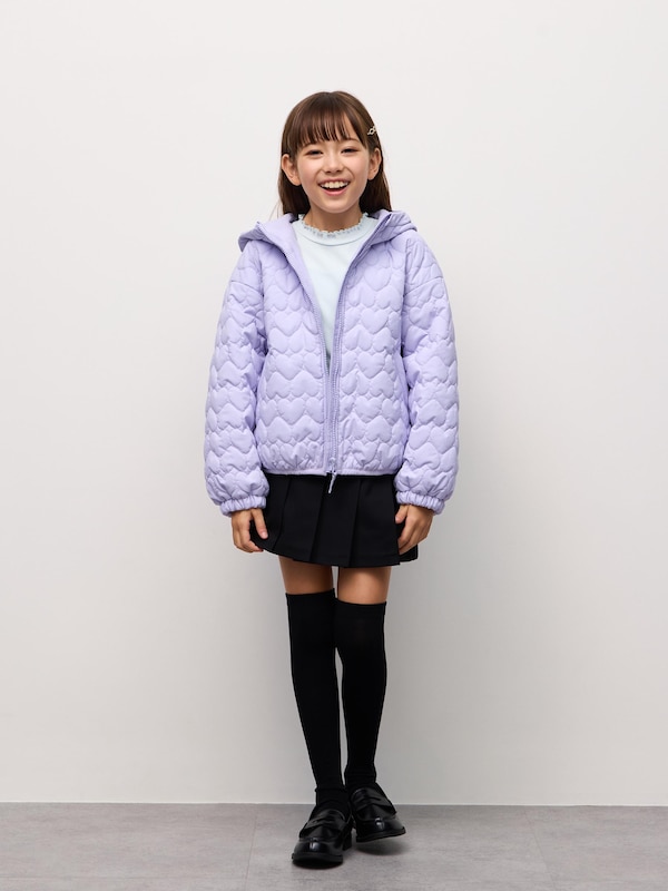 GIRLSウォームパデッドハートキルティングブルゾン