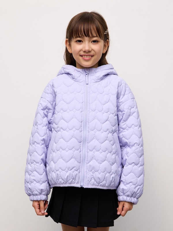 GIRLSウォームパデッドハートキルティングブルゾン