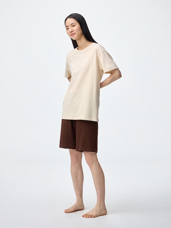 コットンカラーラウンジセット(半袖&ショートパンツ)