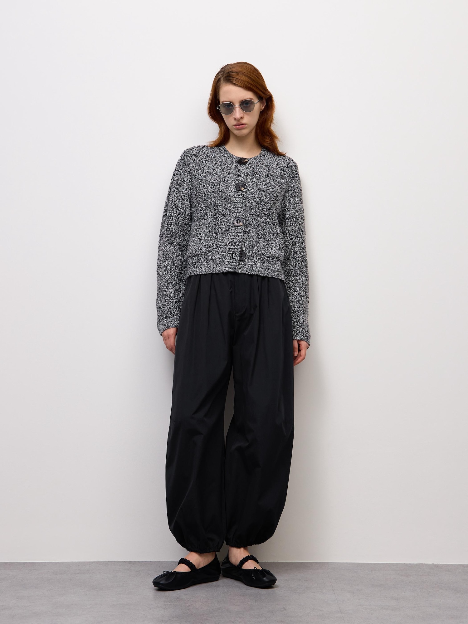Polyester Balloon Pants — Black