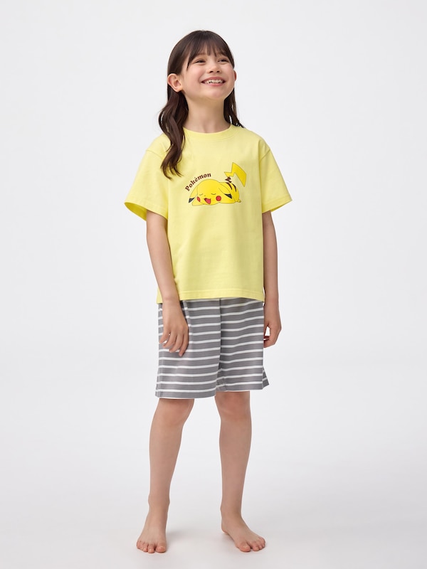 KIDS(男女兼用)コットンラウンジセット(半袖&ショートパンツ) Pokemon