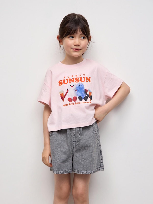 KIDSグラフィッククロップドT パペットスンスン