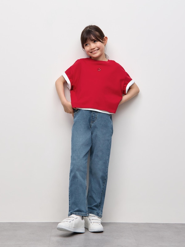 KIDSデニムストレッチストレートパンツ ST