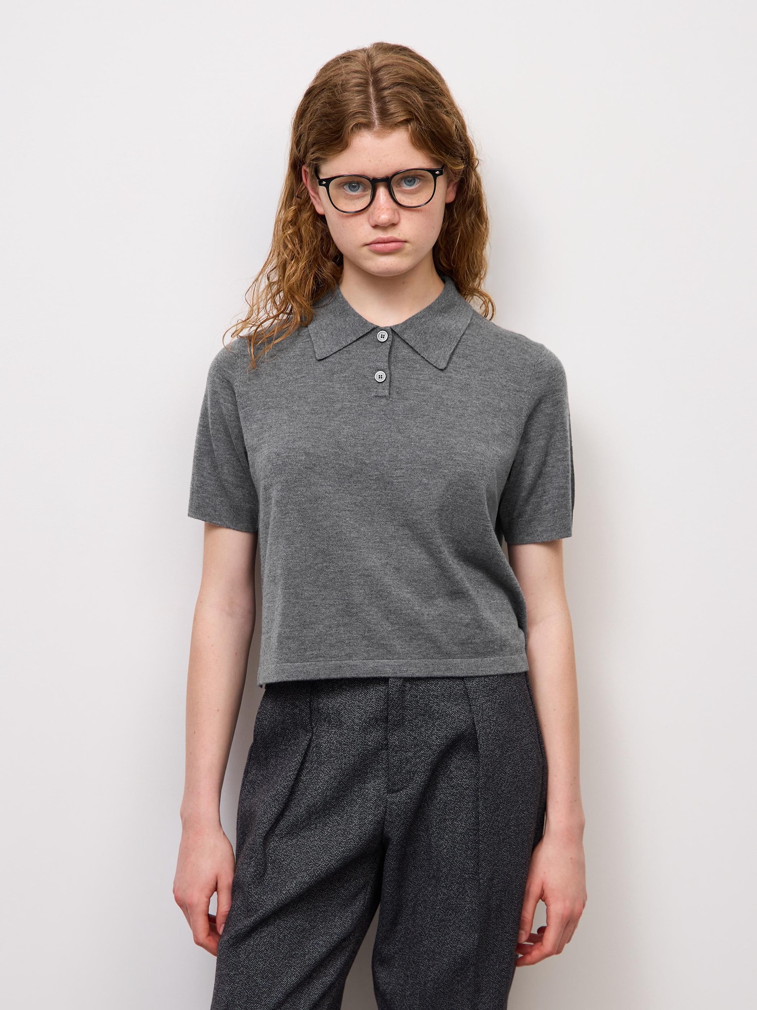 GU公式 | ボーダーリブポロセーター(7分袖) by rokh(レディース)