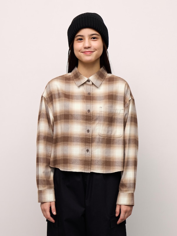 TEENクロップドチェックシャツJRUL