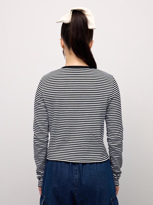 TEENリブクロップドボーダーT JRUL