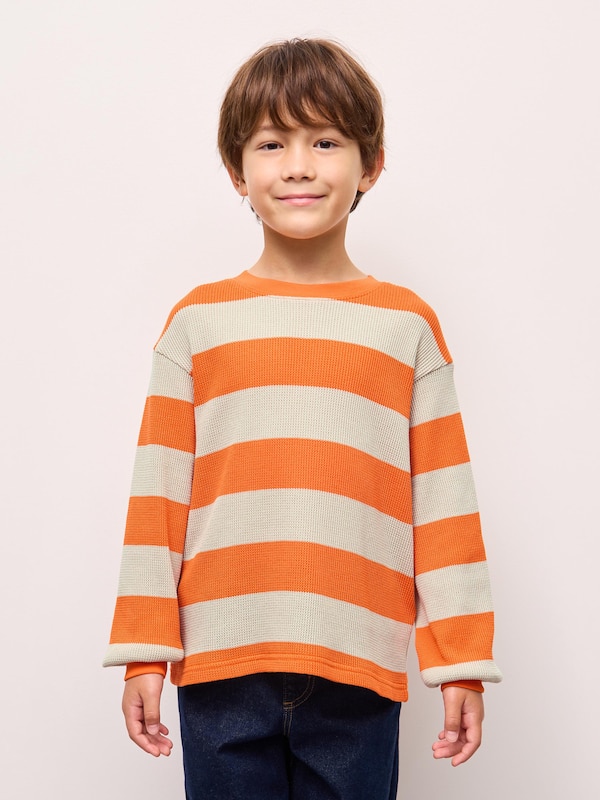 KIDSワッフルボーダーT(長袖)UL