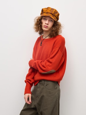 エルボーパッチクルーネックセーターUL