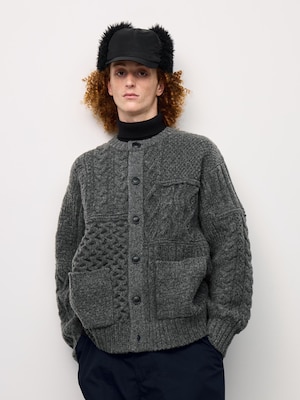 ケーブルクルーネックカーディガン ENGINEERED GARMENTS