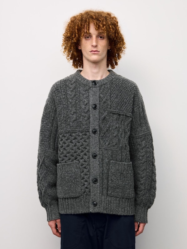 ケーブルクルーネックカーディガン ENGINEERED GARMENTS