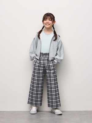 GIRLS起毛ワイドパンツ(チェック)PF