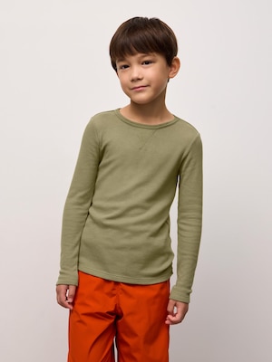 KIDSウォームワッフルクルーネックT(長袖)