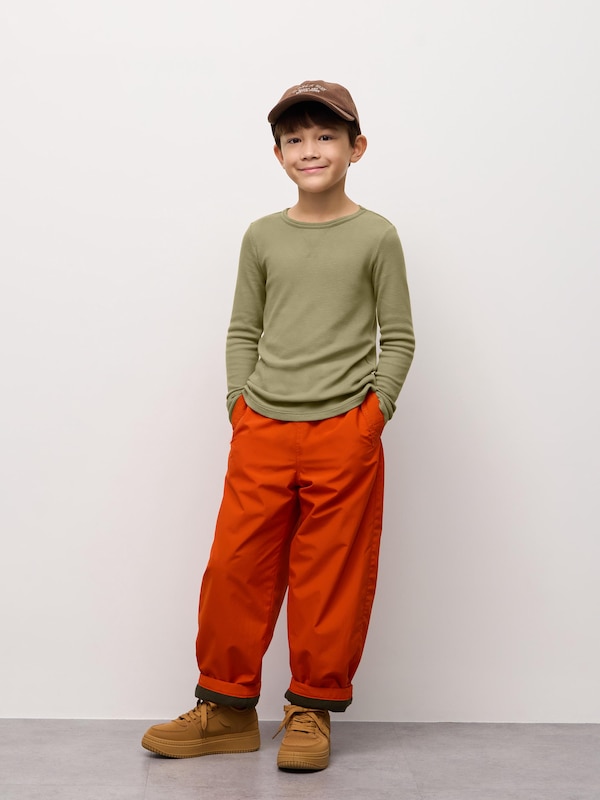 KIDSウォームワッフルクルーネックT(長袖)