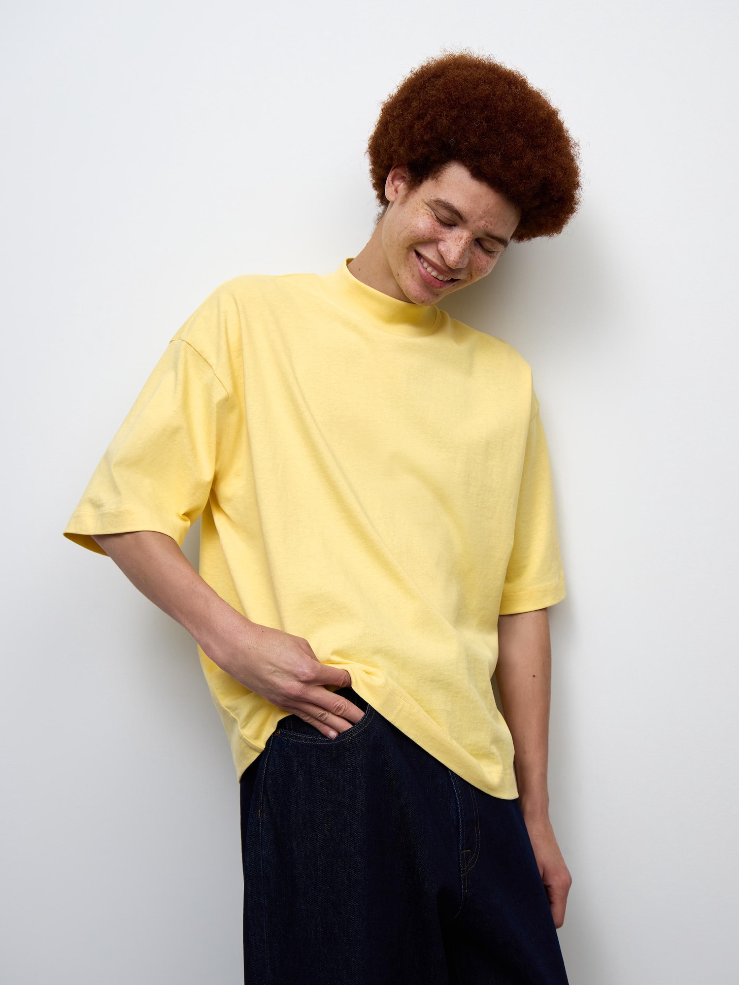 オーバーサイズモックネックT(5分袖)ST