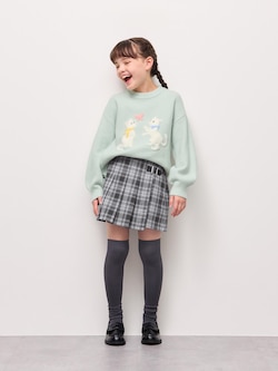 GIRLSプリーツラップミニスコート(チェック)PF