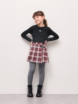 GIRLSプリーツラップミニスコート(チェック)PF