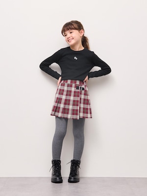GIRLSプリーツラップミニスコート(チェック)PF