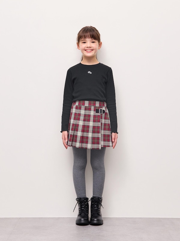 GIRLSプリーツラップミニス  コート(チェック)PF