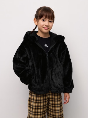 GIRLSフラッフィーフーディブルゾン PF