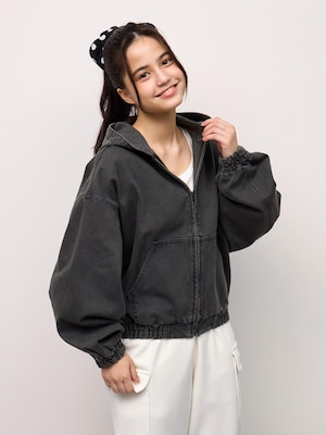 TEENデニムフーディブルゾンJR UL
