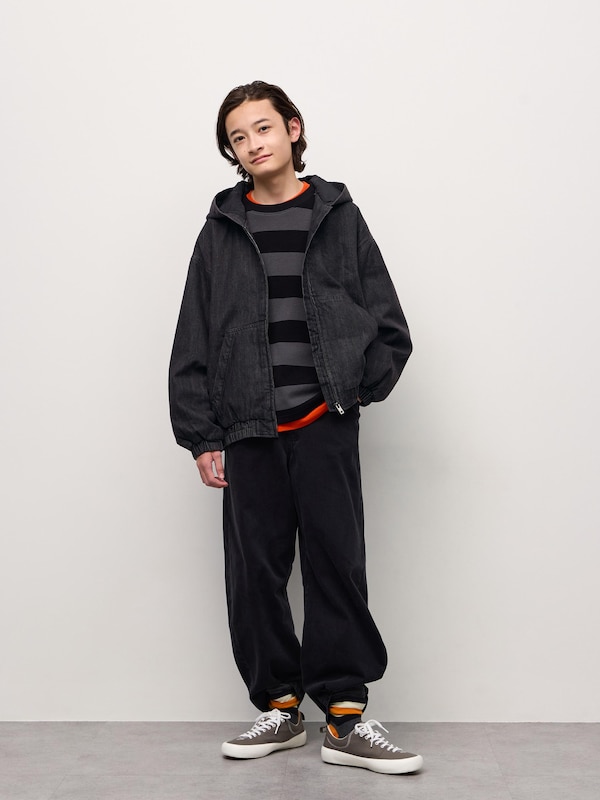 KIDSデニムパデッドジップアップパーカ