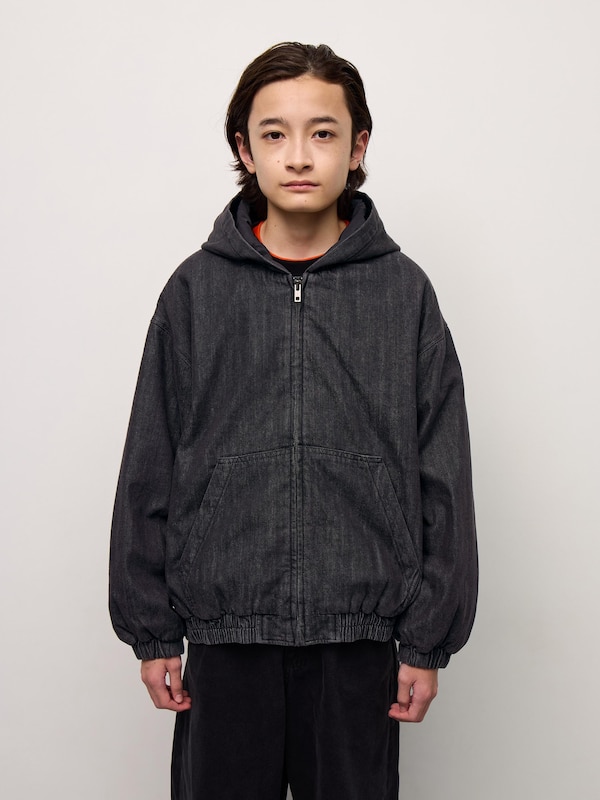 KIDSデニムパデッドジップアップパーカ