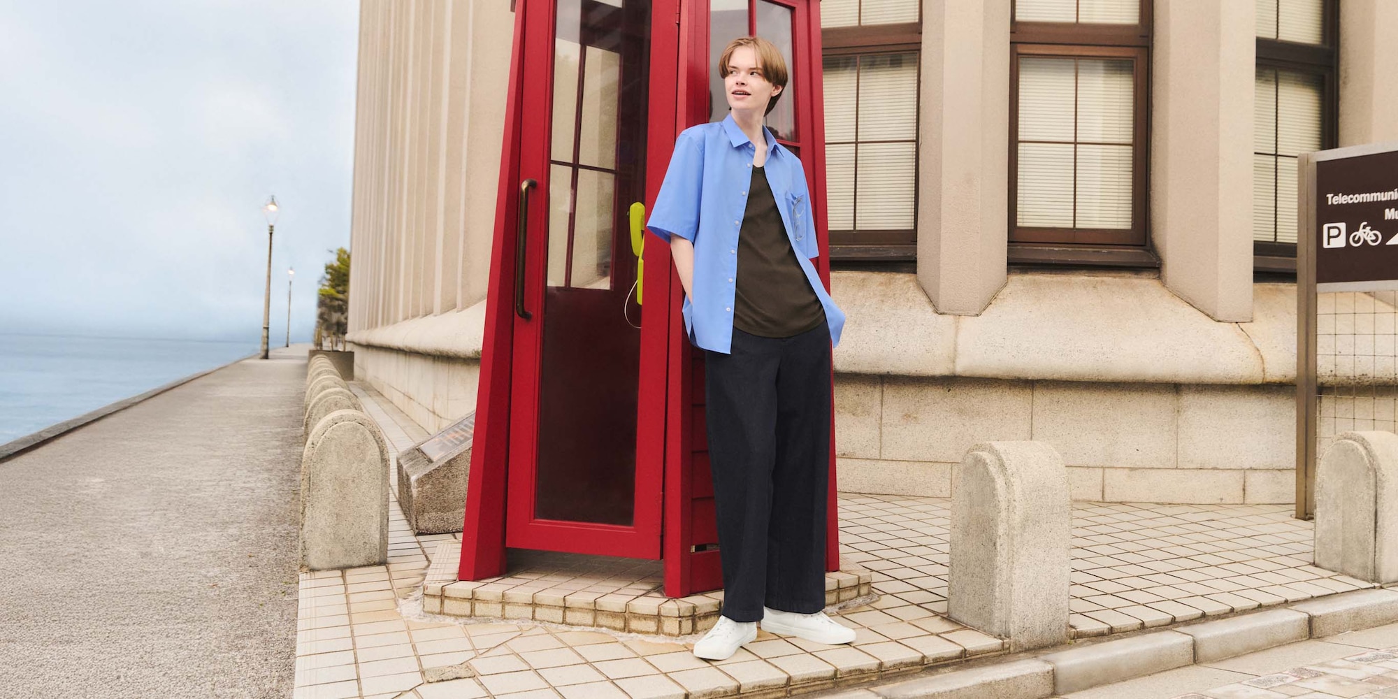 ツイルワイドストレートパンツ