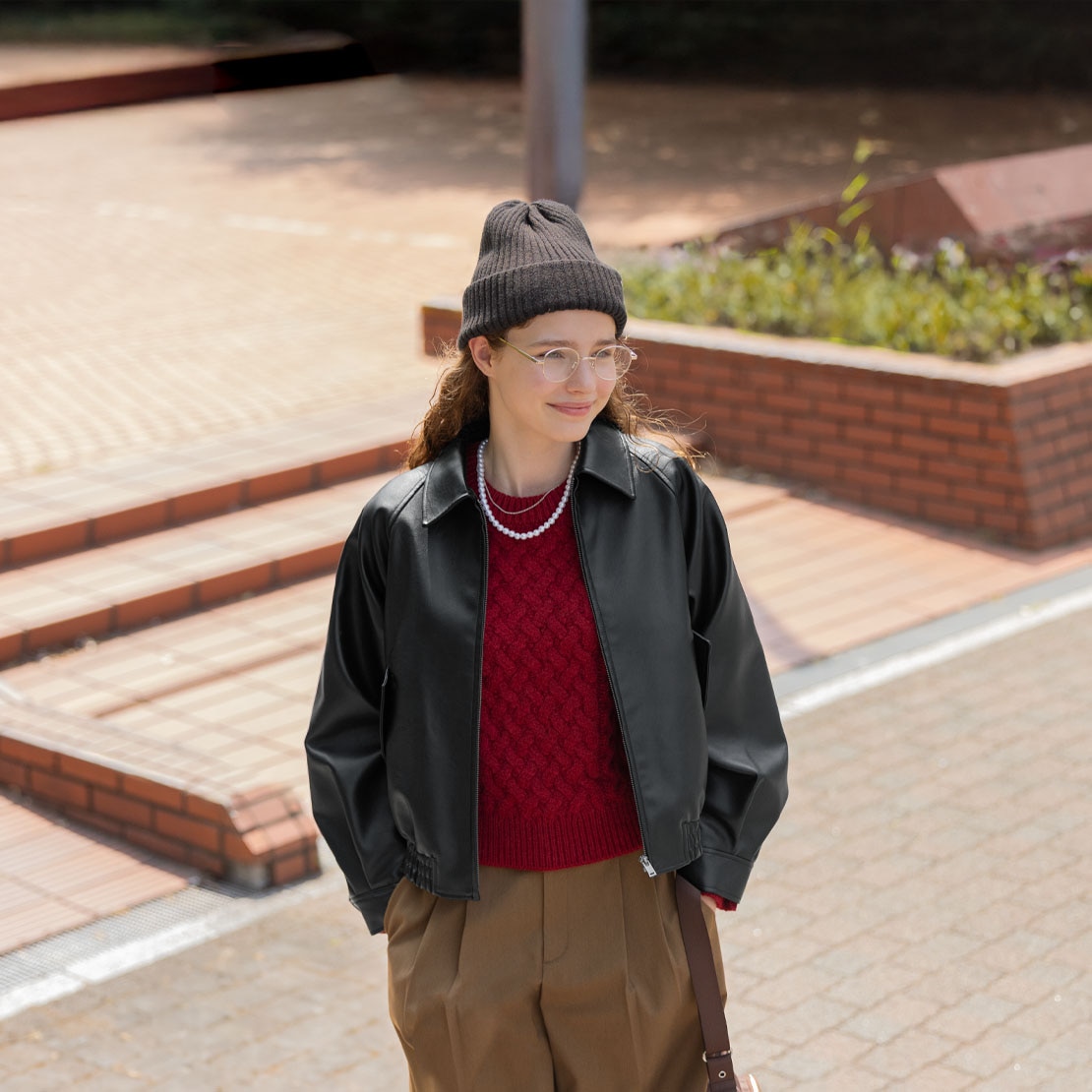 フェイクレザー
ハリントンジャケット