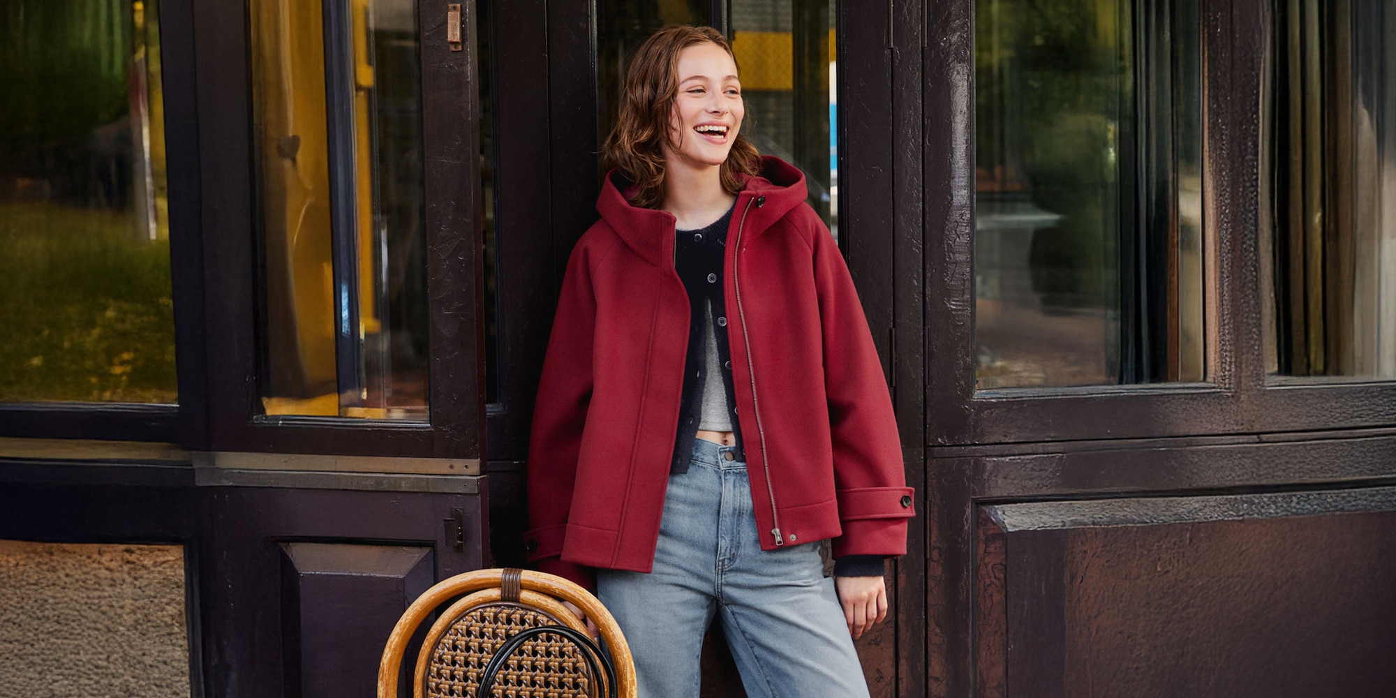 コージーメルトンショートフーディコート