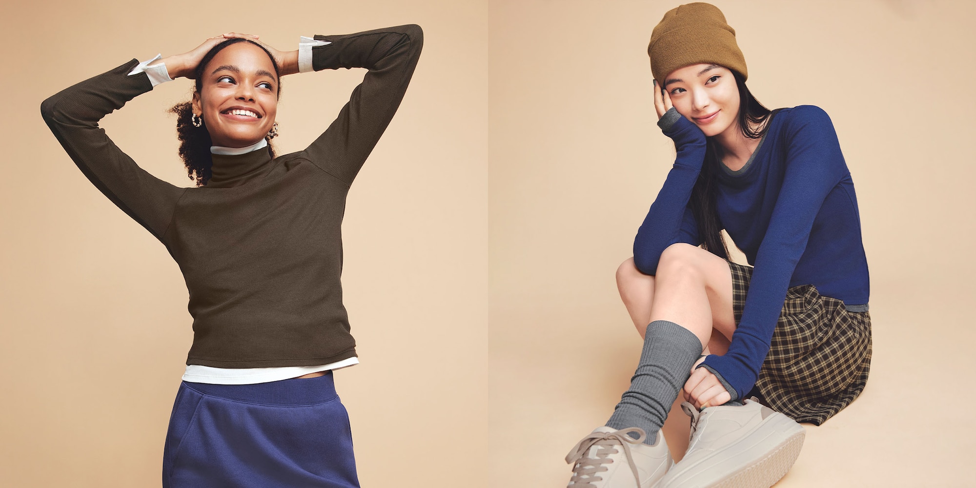 ウォームリブタートルネックT
・クルーネックT