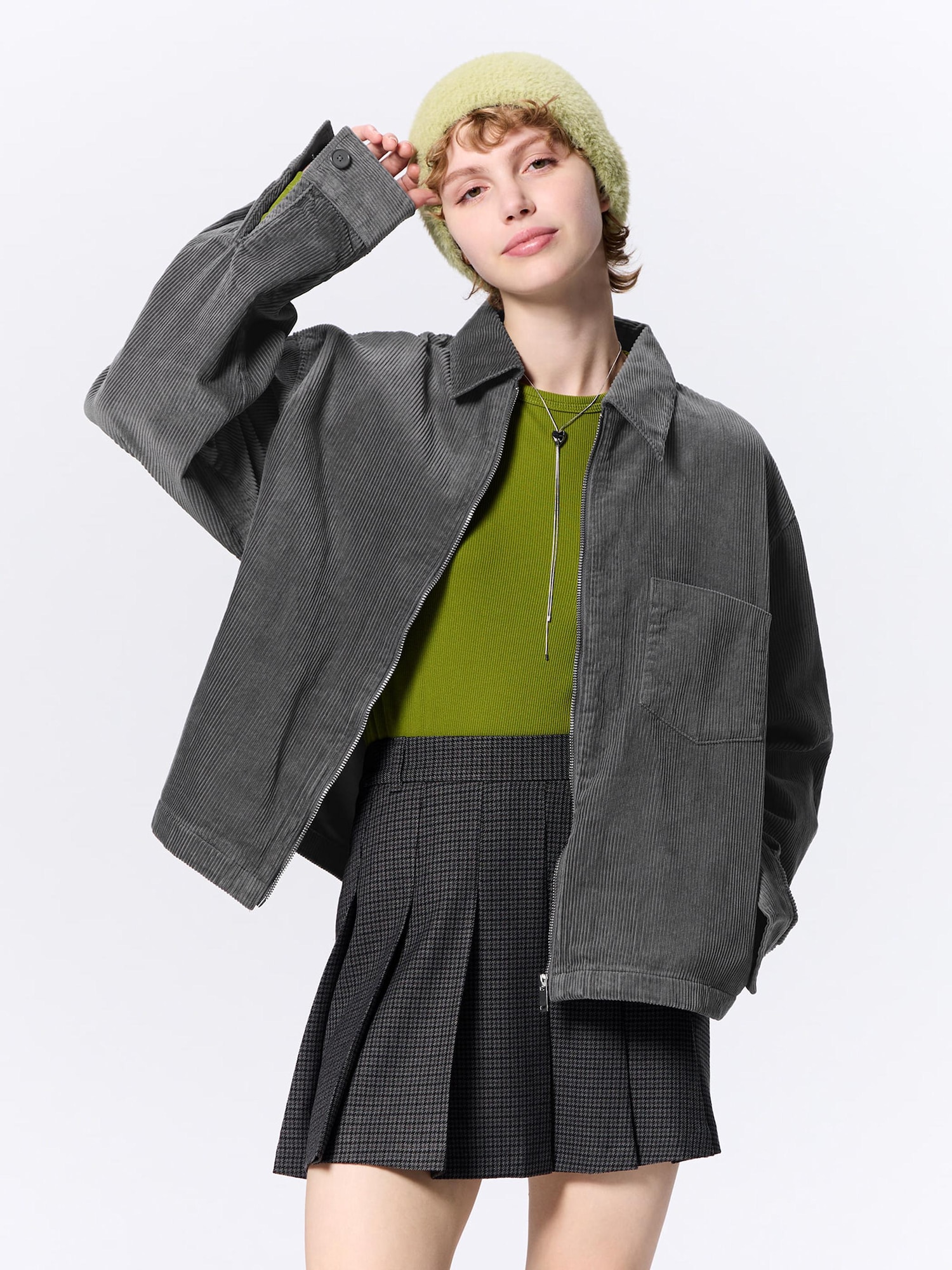 Corduroy Zip-Up Shirt | GU US
