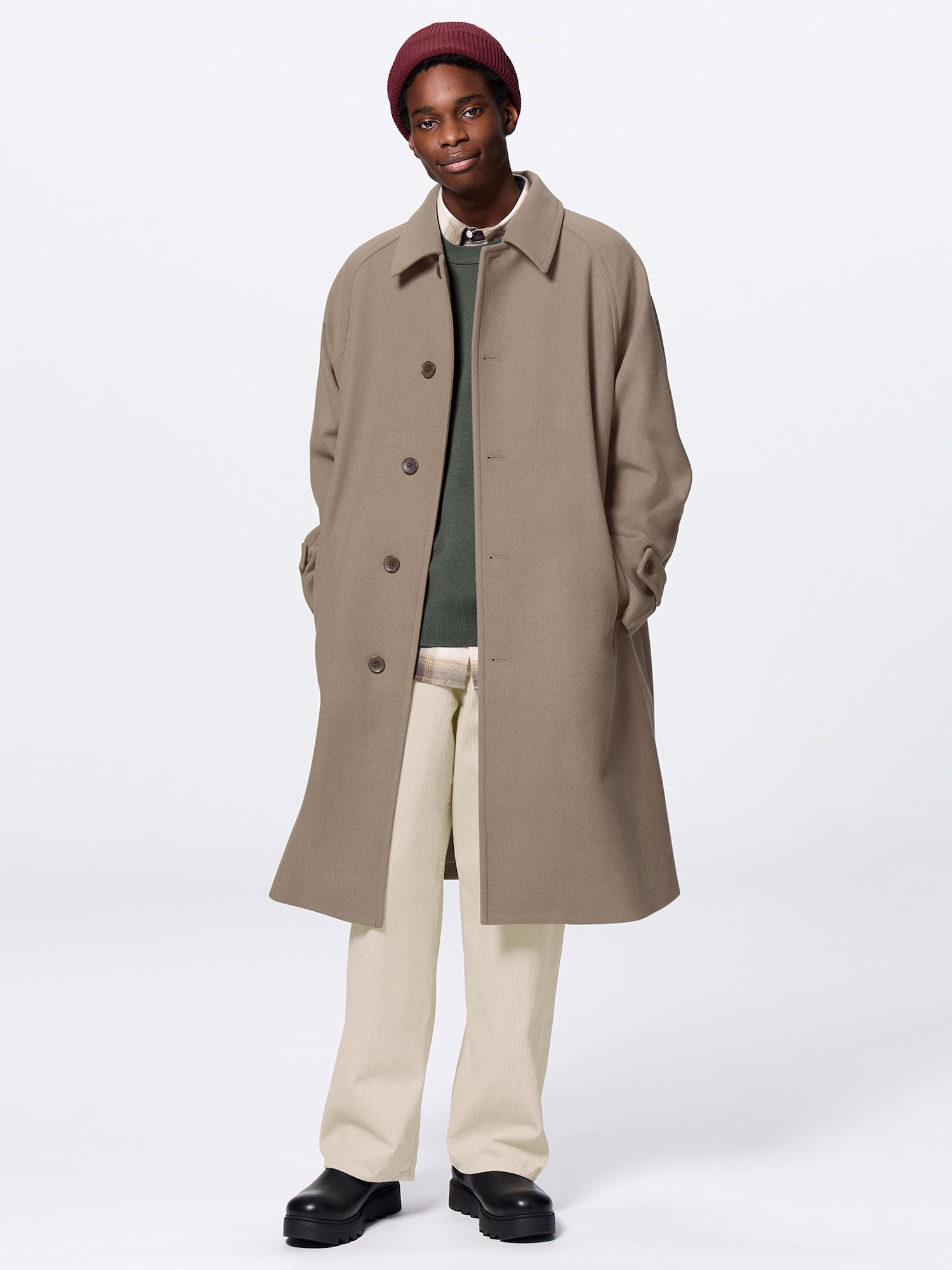 COZY MELTON Balmacaan Coat