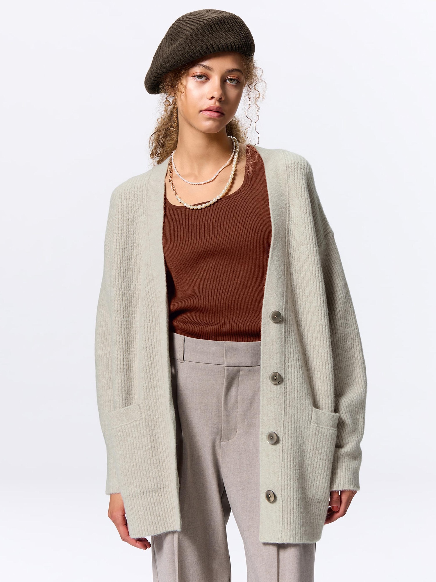 Puffy Touch Oversized Cardigan | GU US