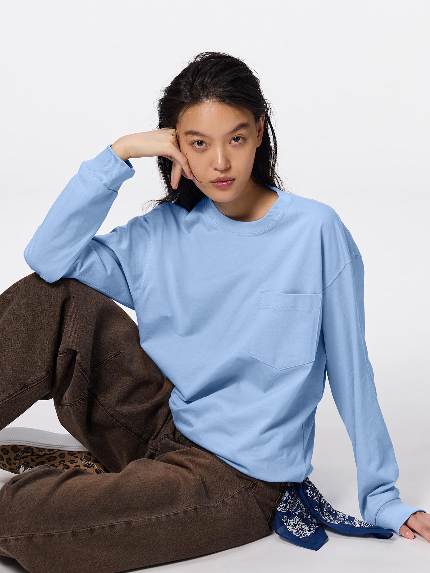 Heavy Weight Crew Neck T-Shirt Long Sleeve | GU US