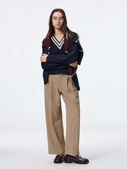 Pleated Wide-Leg Pants