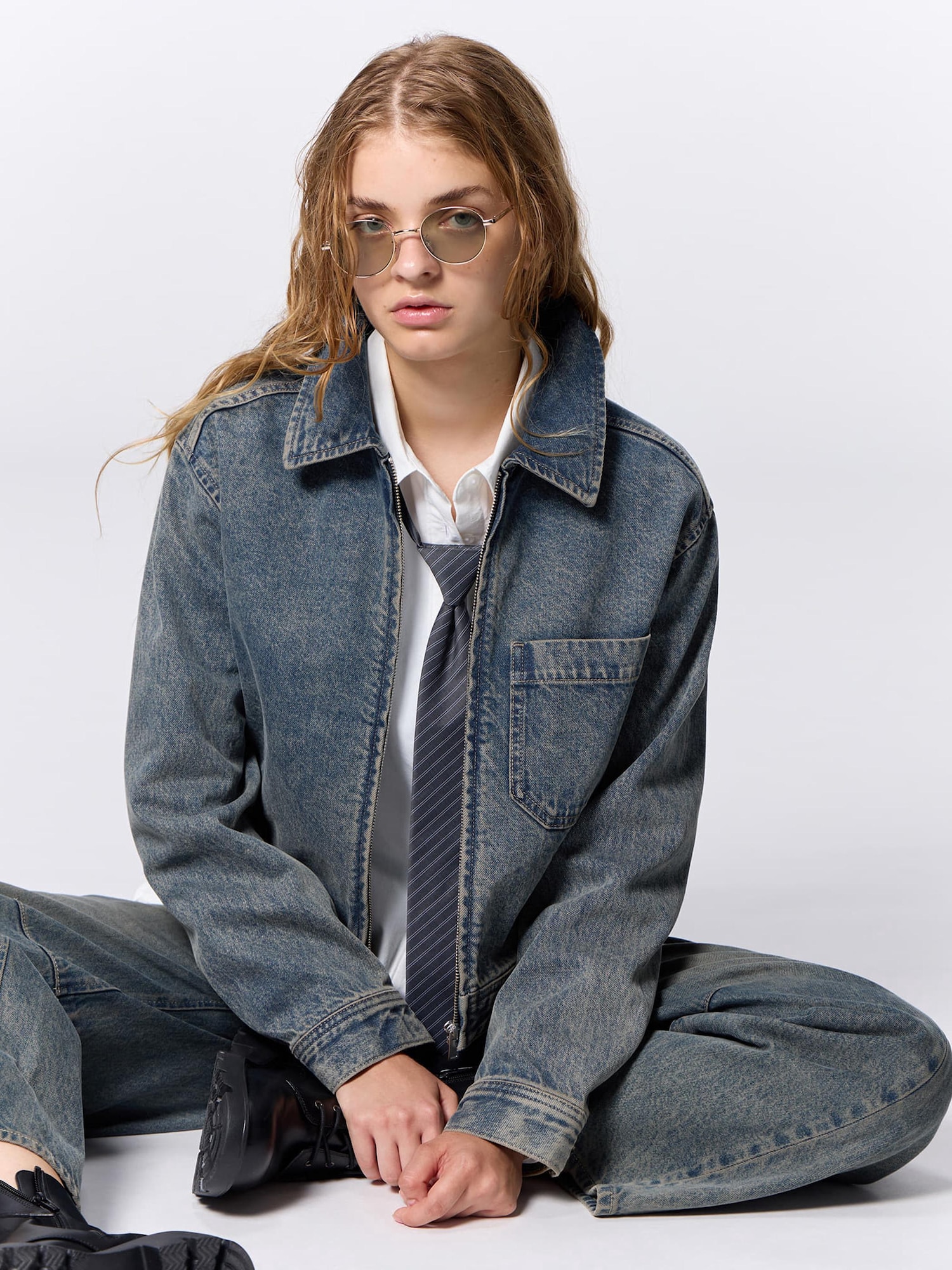 GU Denim Zip-up Jacket