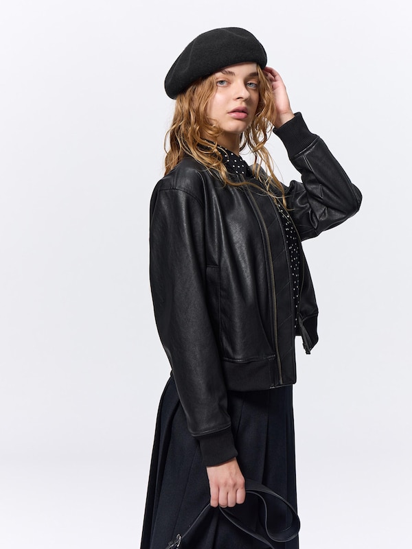 Ida Zip Detail Faux Leather Skirt