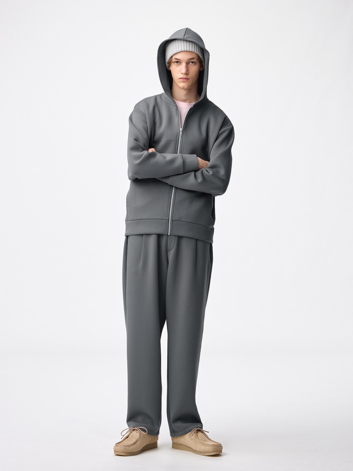 Unisex Double Face Sweat Full-Zip Hoodie | GU US
