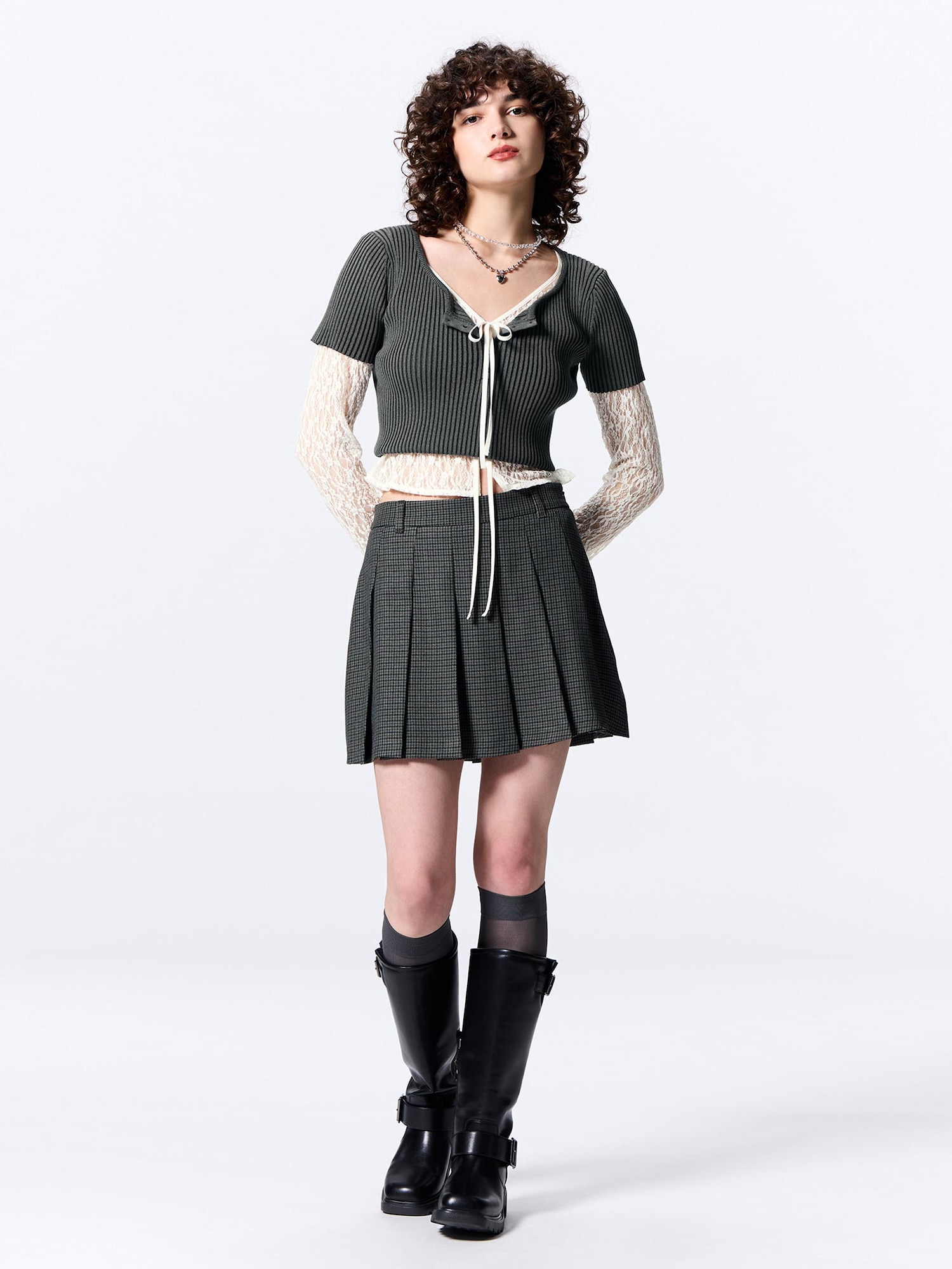 Pleated Skort Checked(Japan Sizing) | GU US
