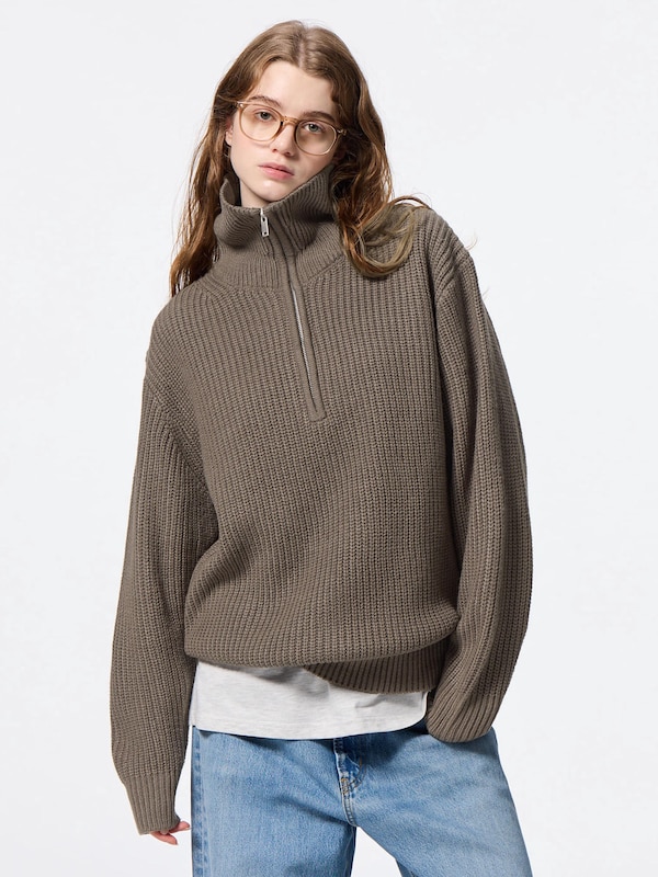 Low Gauge Half-Zip Sweater