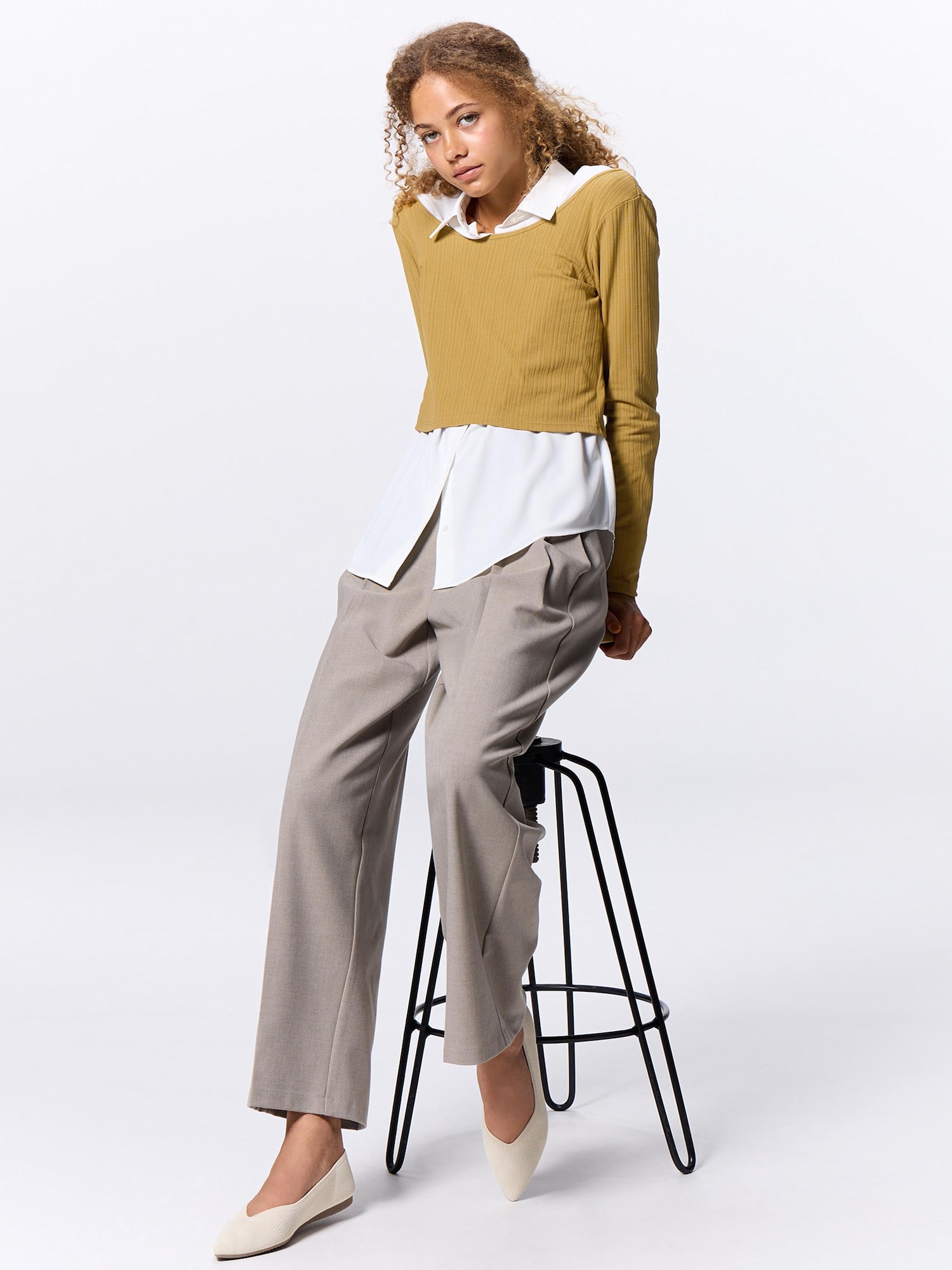 Cotton Blend Ribbed Cropped Wide Neck T-Shirt | GU US Cotton Blend Ribbed Cropped Wide Neck T-Shirt | GU US