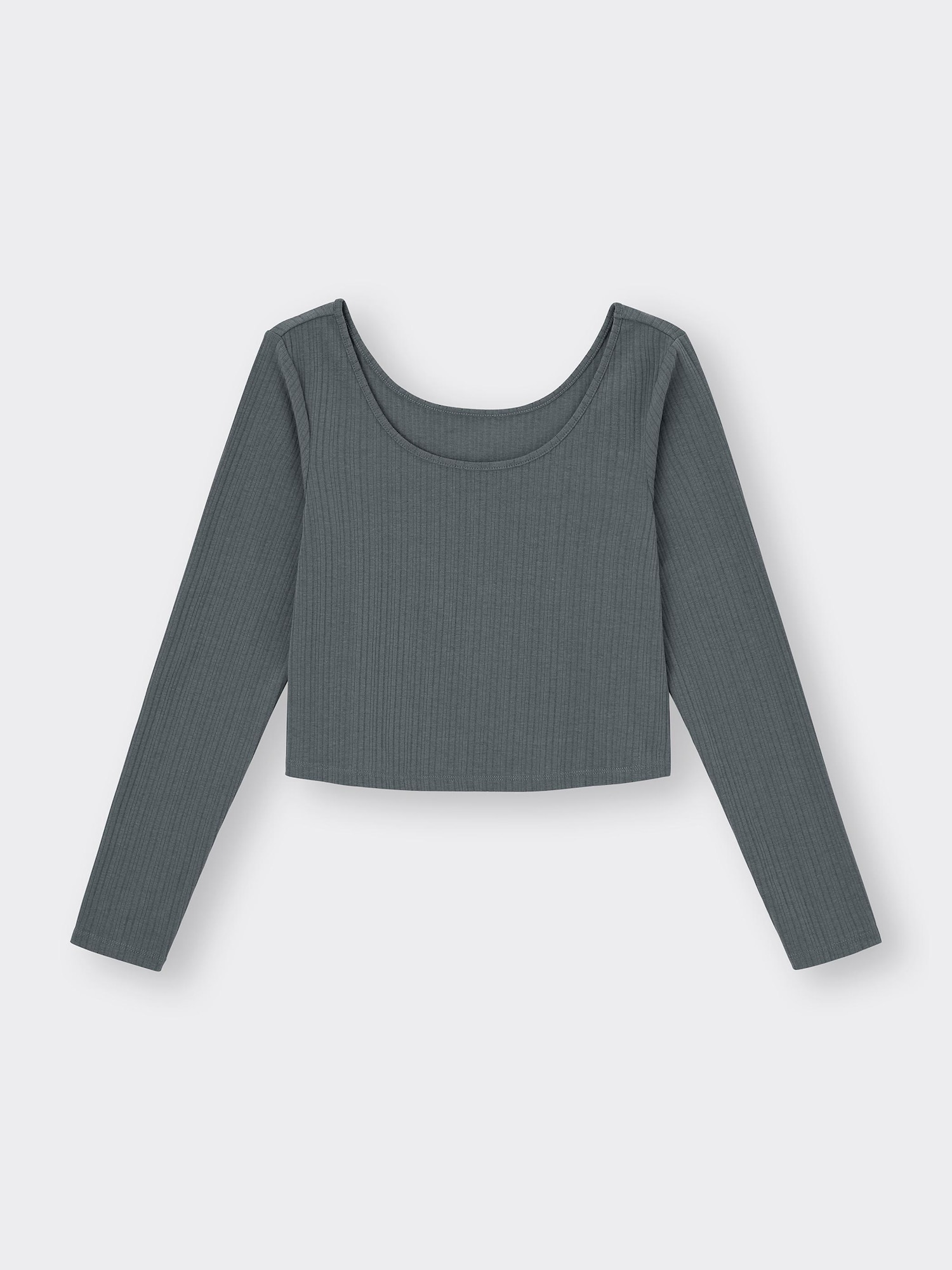 Cotton Blend Ribbed Cropped Wide Neck T-Shirt | GU US Cotton Blend Ribbed Cropped Wide Neck T-Shirt | GU US