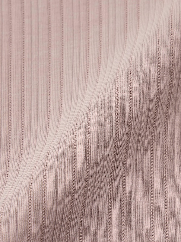 Cotton Blend Ribbed Cropped Wide Neck T-Shirt