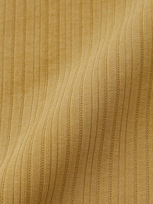 Cotton Blend Ribbed Cropped Wide Neck T-Shirt