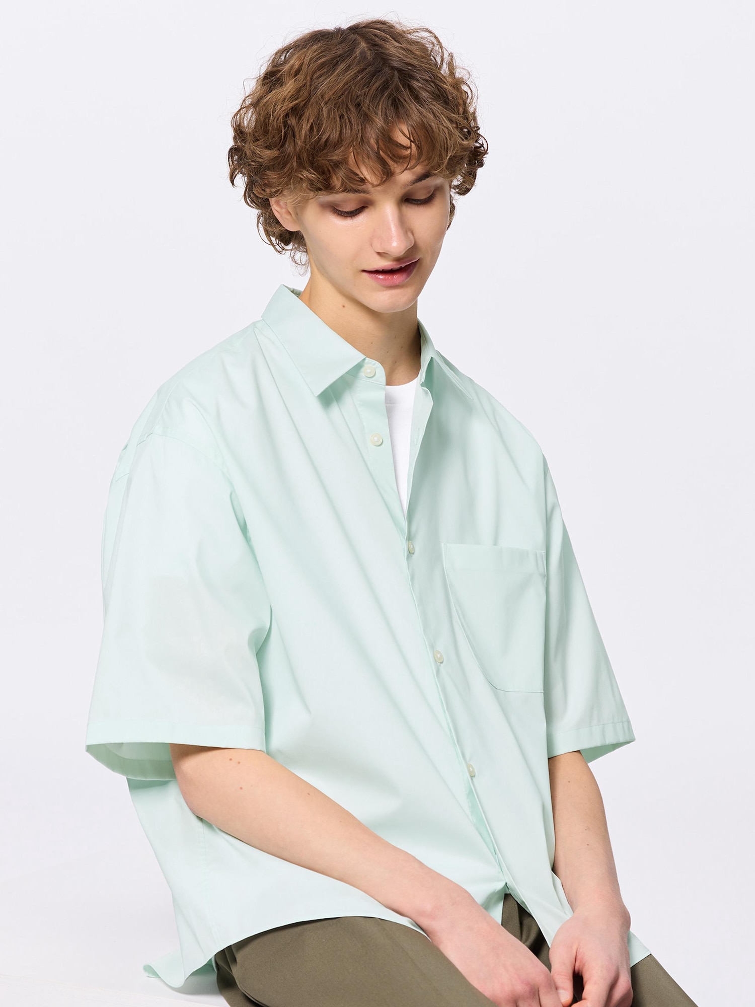 Broadcloth Oversized Shirt | HalfSlv | GU US