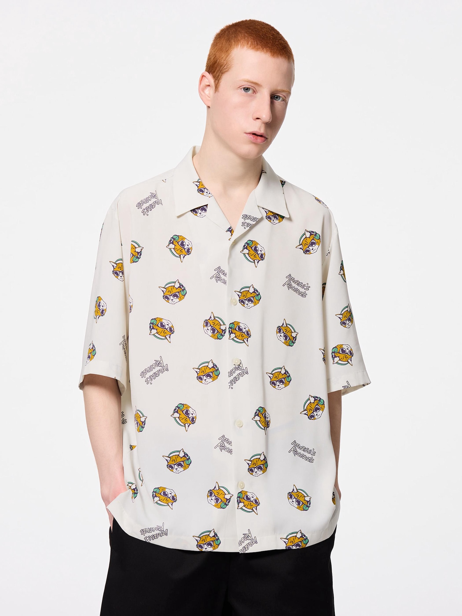 Bubble Crepe Open Collar Shirt - Ametsuchi
