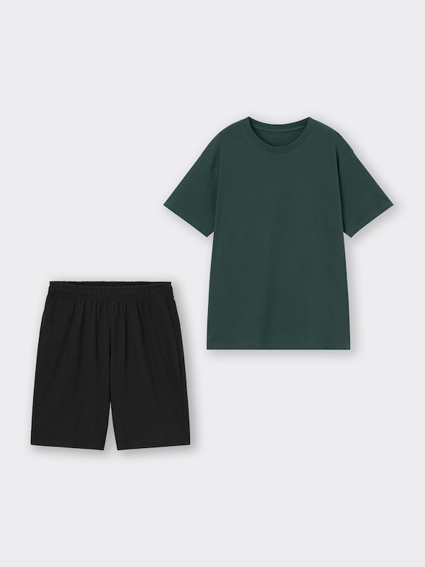 Cotton Color Lounge Set Short Sleeve