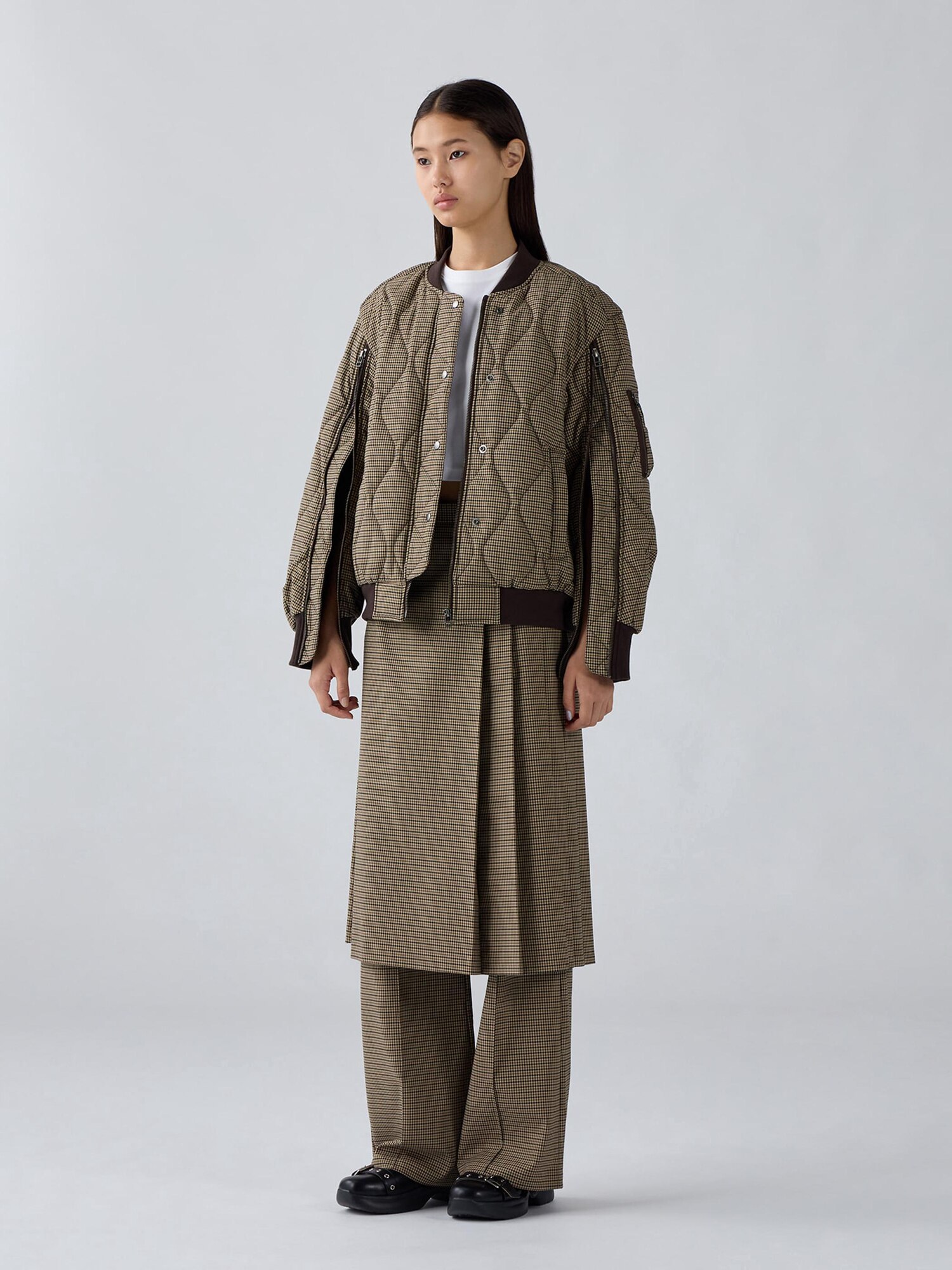 Quilted Jacket Checked by rokh | GU US Quilted Jacket Checked by rokh | GU US
