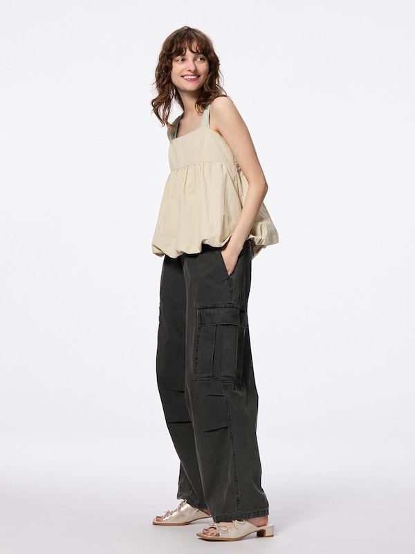 Denim Super Wide Cargo Pants