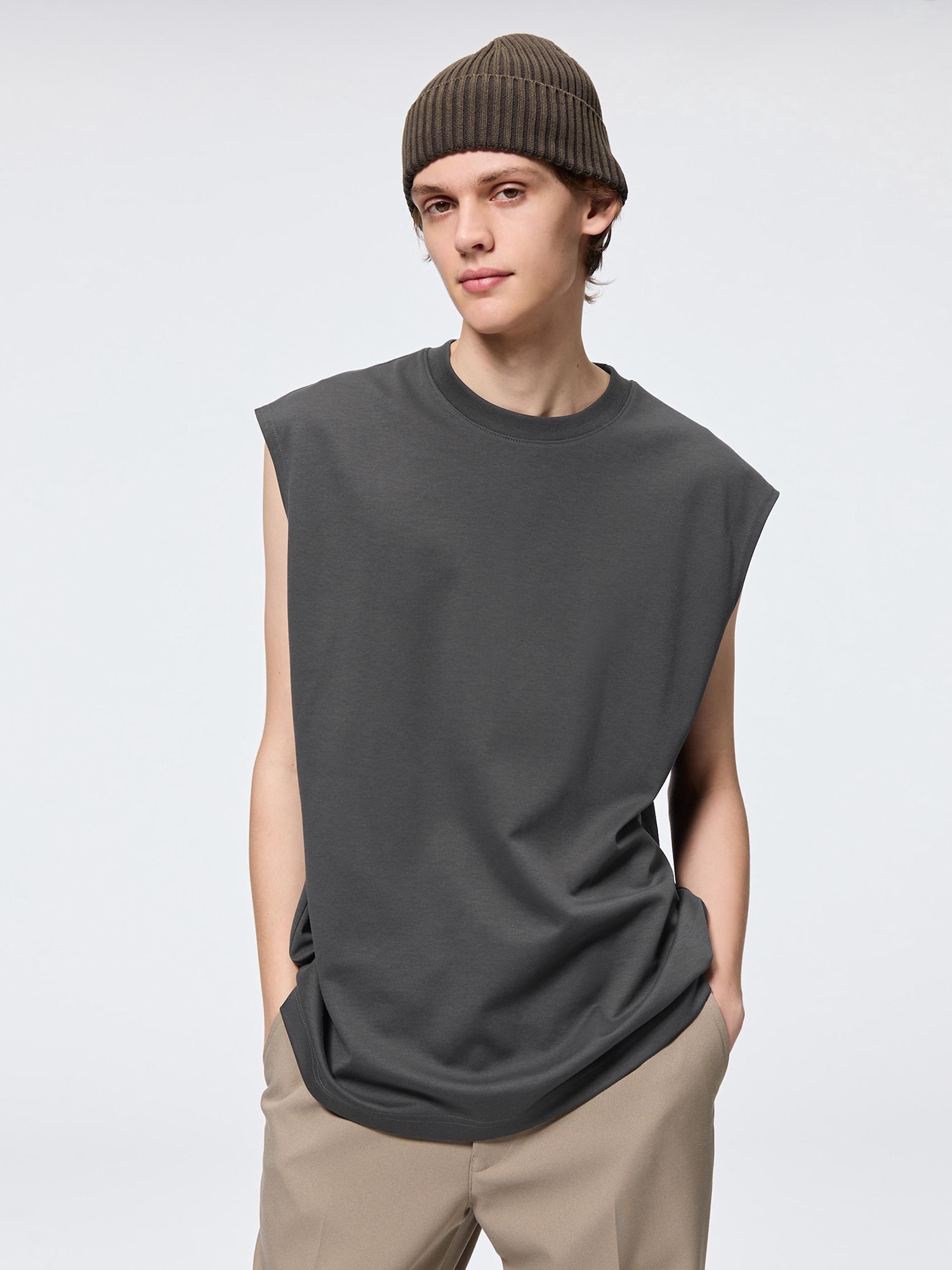 DRY SLEEVELESS T-SHIRTS　BLACK　シャルボン DRY SMOOTH NO SLEEVE T-SHIRT
